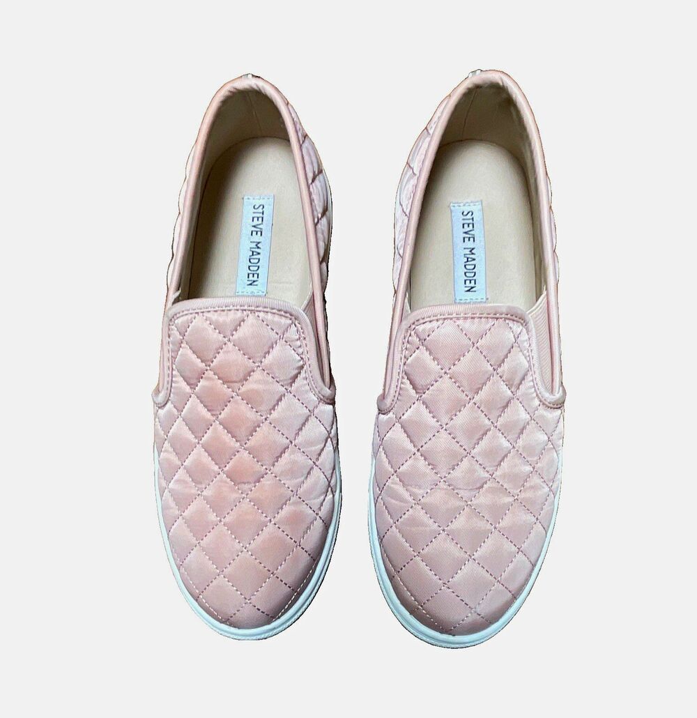 Steve Madden Pink Quilted Slip-On Flats Women’s US 8 M Round Toe Fabric